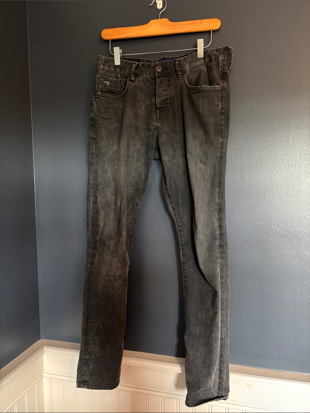 Scotch & Soda Men's Washed Black Straight Jeans